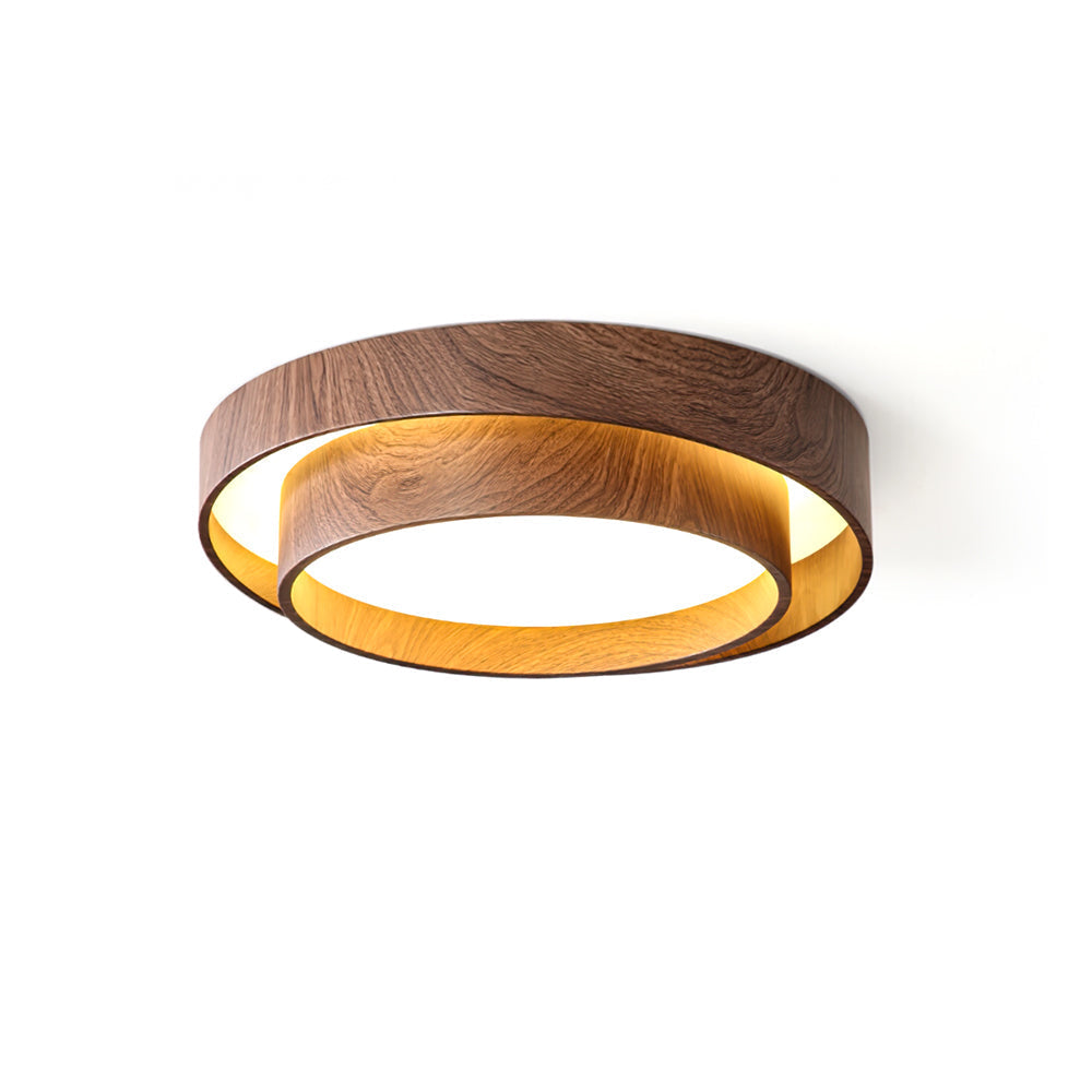Plafonnier Vaako LED | Finition noyer, Ø 40 ou 50 cm