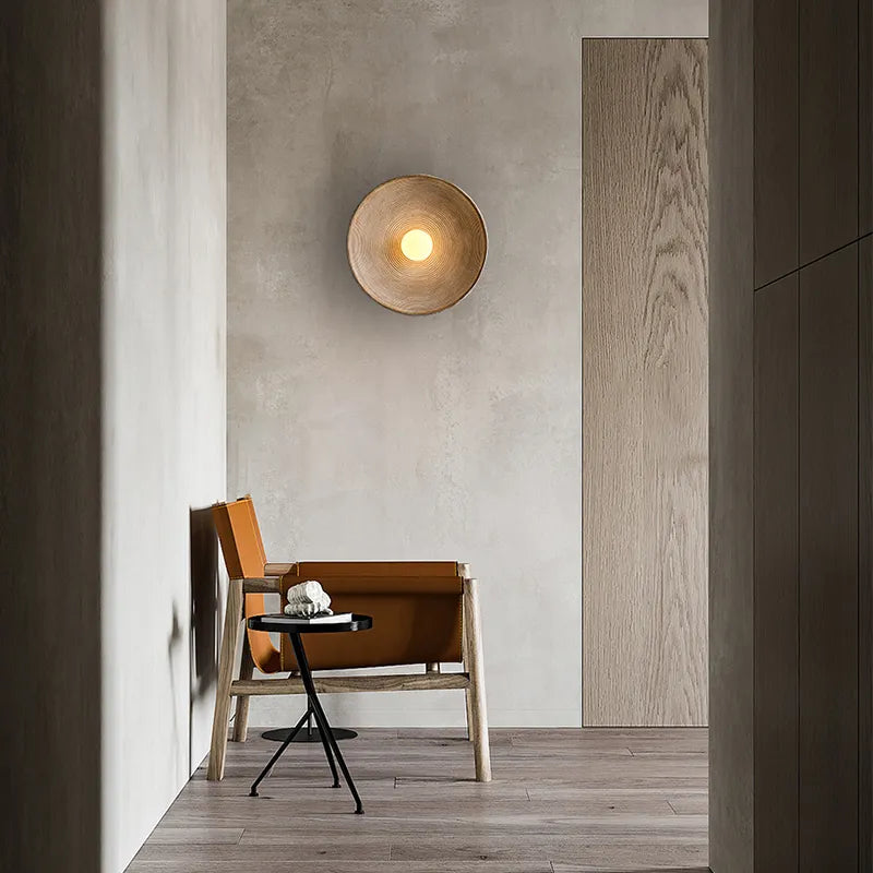 Applique murale bois rustique | LED incluse, 2 blancs
