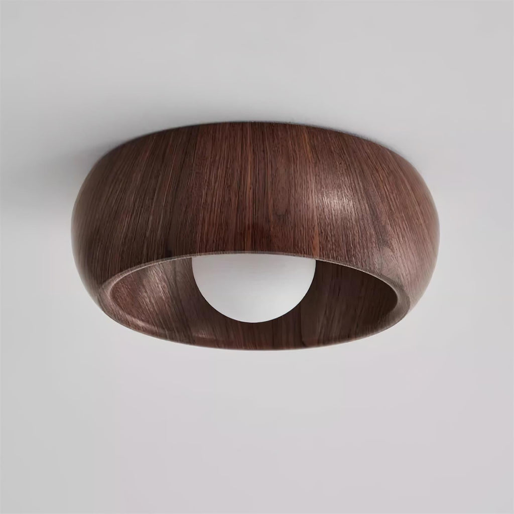 Plafonnier Albanora | LED en bois, Ø 30 cm minimaliste