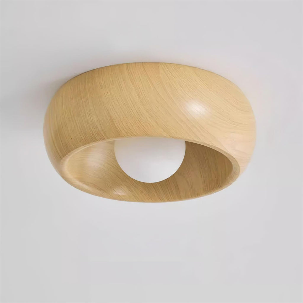 Plafonnier Albanora | LED en bois, Ø 30 cm minimaliste