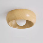 Plafonnier Albanora | LED en bois, Ø 30 cm minimaliste