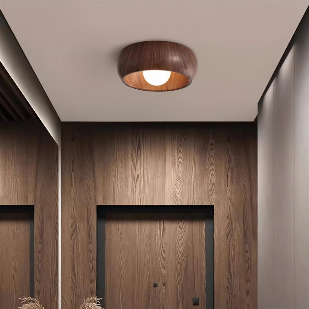 Plafonnier Albanora | LED en bois, Ø 30 cm minimaliste