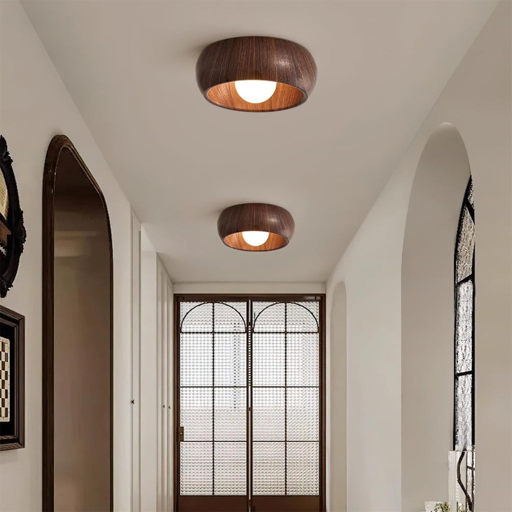 Plafonnier Albanora | LED en bois, Ø 30 cm minimaliste
