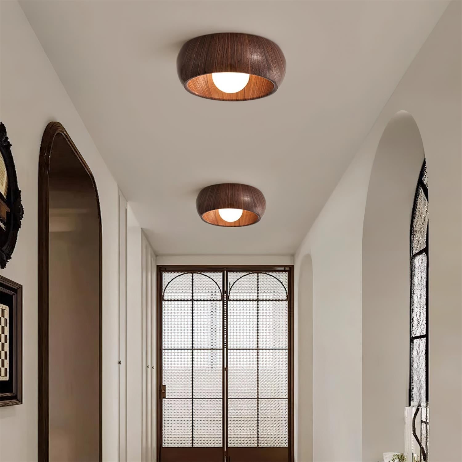 Plafonnier Albanora | LED en bois, Ø 30 cm minimaliste