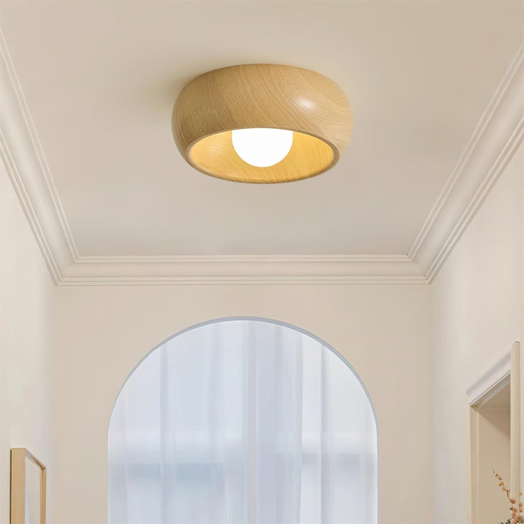 Plafonnier Albanora | LED en bois, Ø 30 cm minimaliste