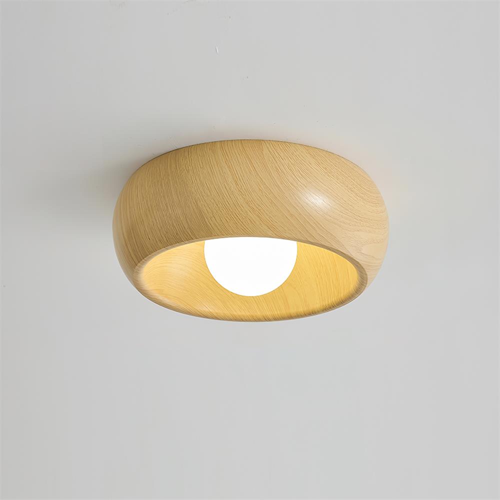 Plafonnier Albanora | LED en bois, Ø 30 cm minimaliste