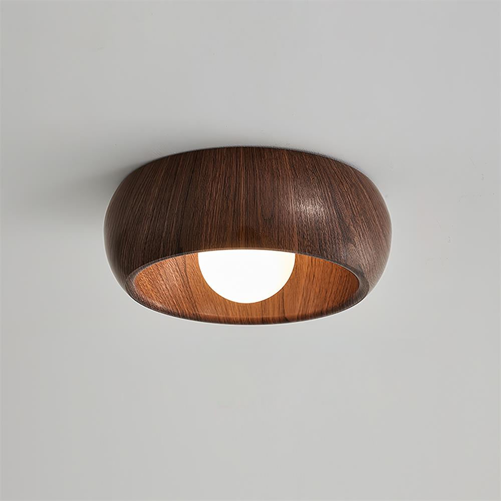 Plafonnier Albanora | LED en bois, Ø 30 cm minimaliste