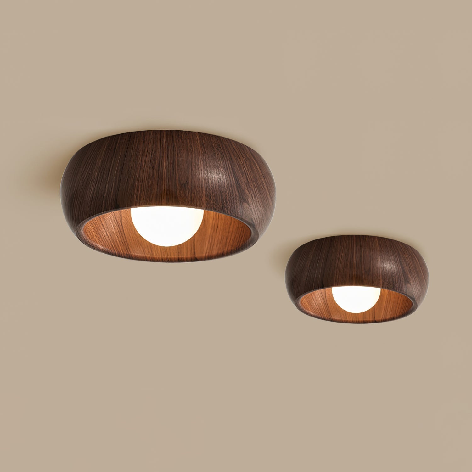 Plafonnier Albanora | LED en bois, Ø 30 cm minimaliste