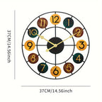 Horloge murale en métal coloré | Rétro en fer, Ø 37 cm