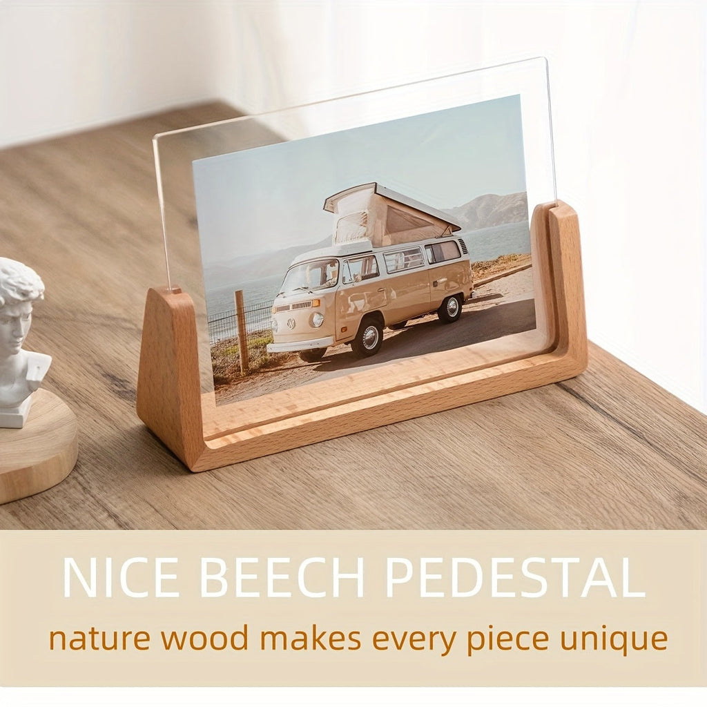 Cadre photo en U acrylique et bois | Format 6 pouces