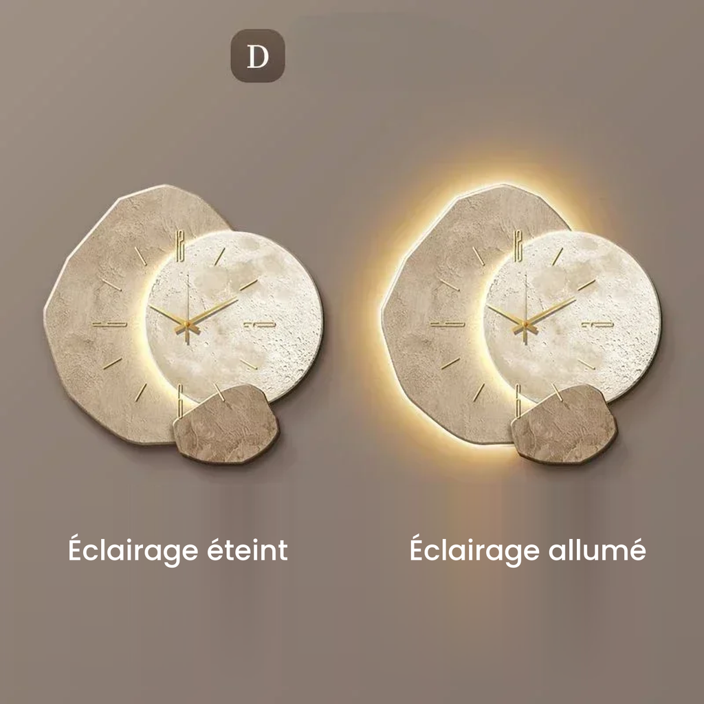 LumoClock modèle D, comparaison éclairage éteint et éclairage allumé