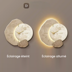 LumoClock modèle D, comparaison éclairage éteint et éclairage allumé