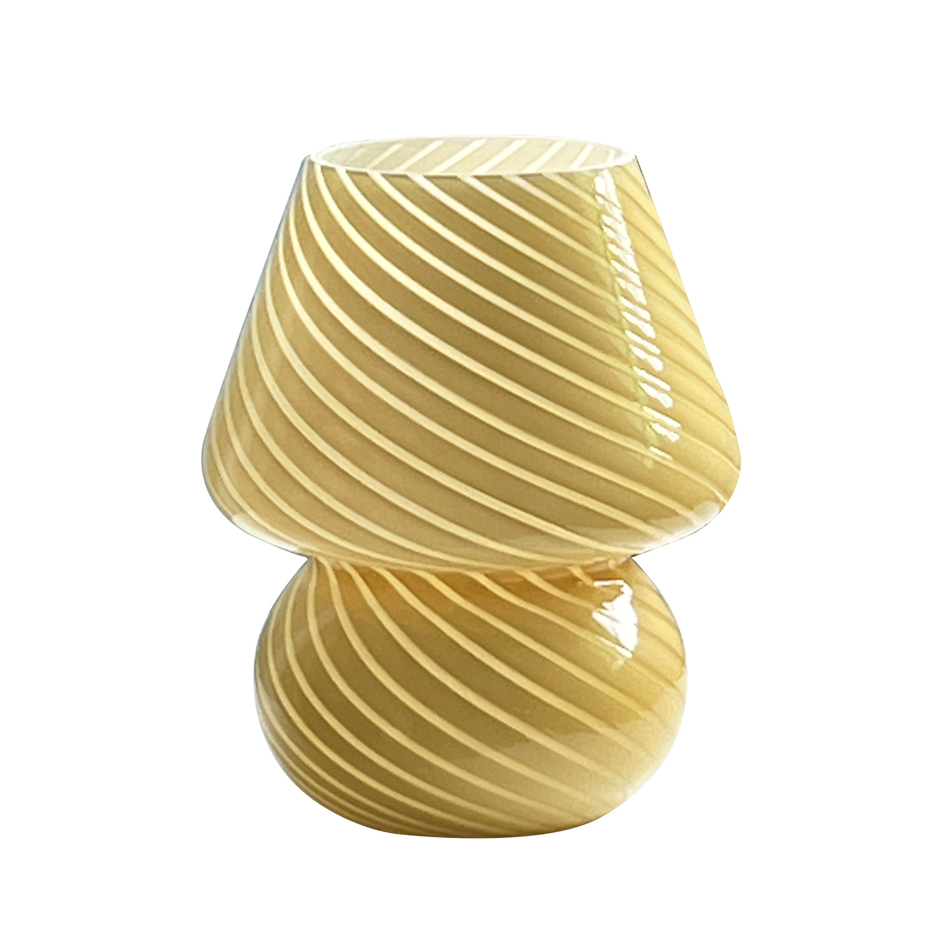 Lampe champignon en verre façon Murano | USB, H 18 cm