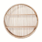 Étagère murale ronde en bambou | Ø 50 cm, 2 niveaux