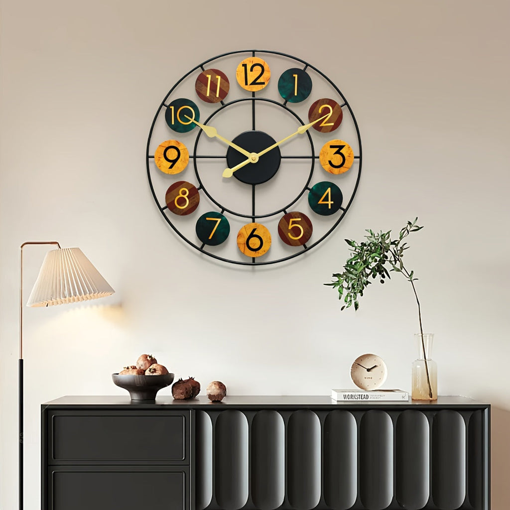 Horloge murale en métal coloré | Rétro en fer, Ø 37 cm