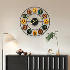 Horloge murale en métal coloré | Rétro en fer, Ø 37 cm