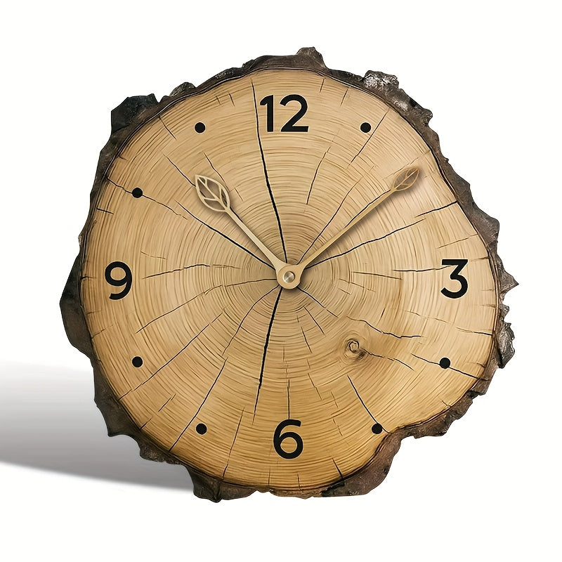 Horloge murale rondin de bois | Bois naturel, Ø 30 cm