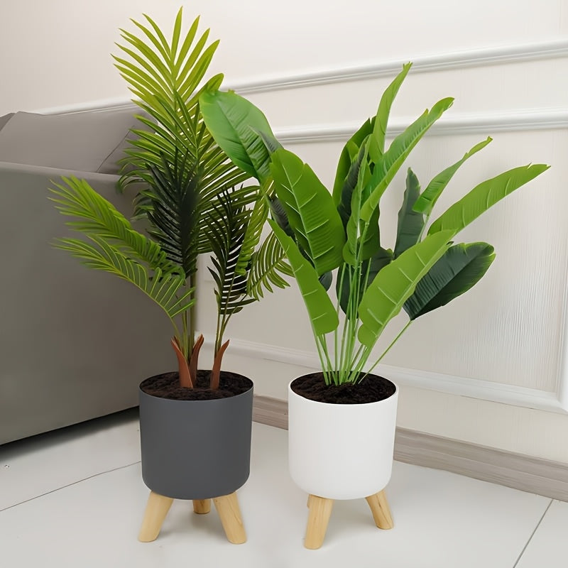 Cache-pot rond sur pieds en bois | 3 tailles, 2 coloris