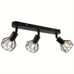 Plafonnier 3 spots orientables | Métal noir industriel