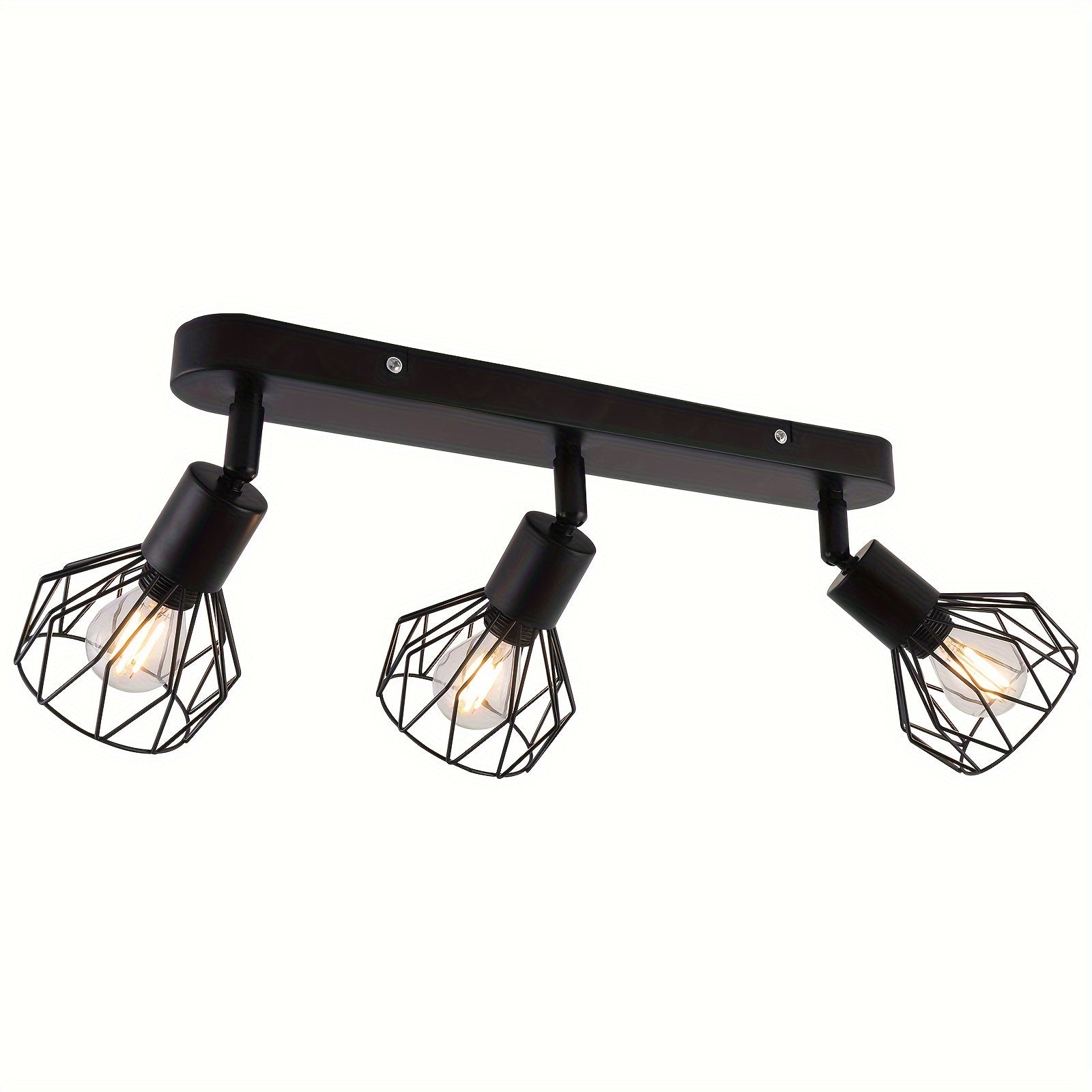Plafonnier 3 spots orientables | Métal noir industriel