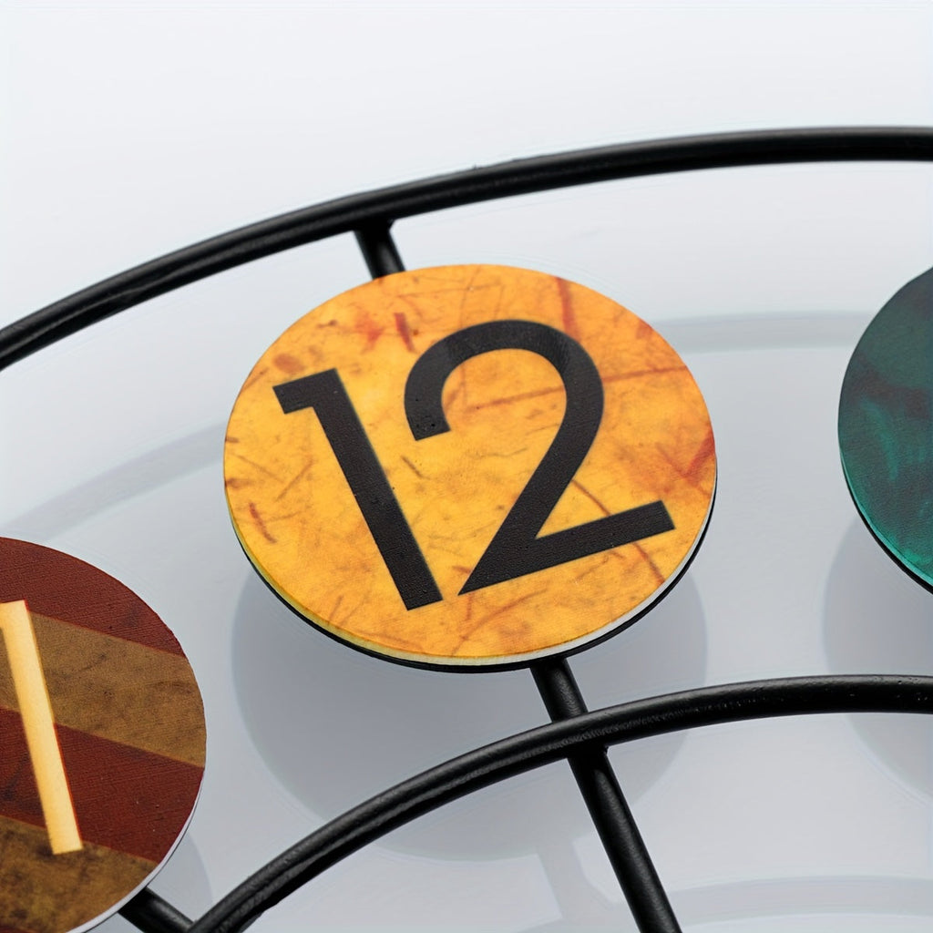 Horloge murale en métal coloré | Rétro en fer, Ø 37 cm