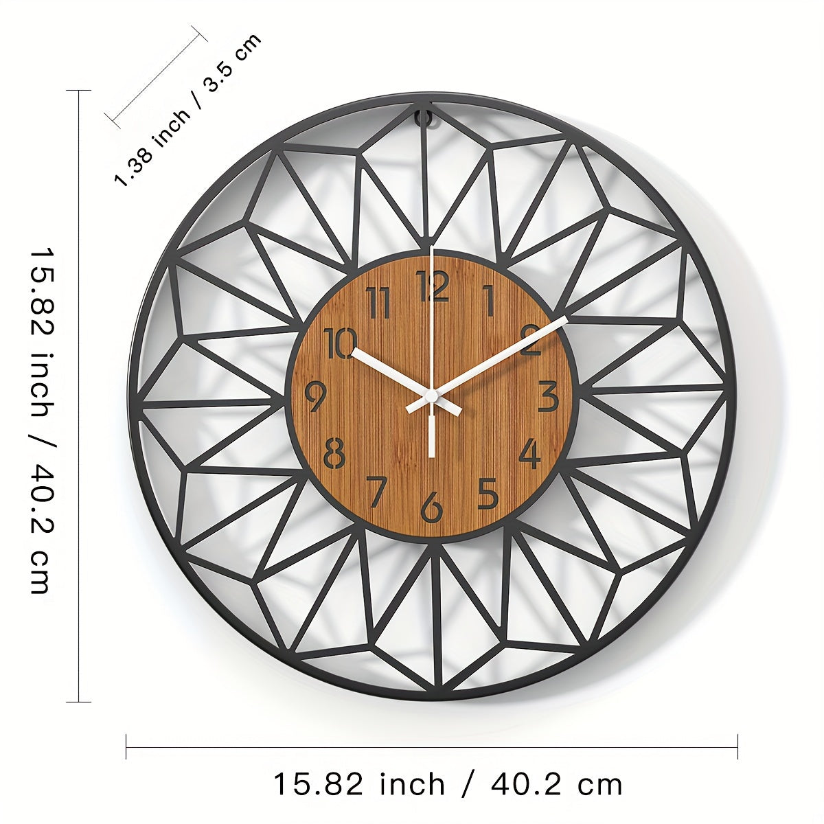 Horloge murale moderne | Cadran effet bois, 3 tailles