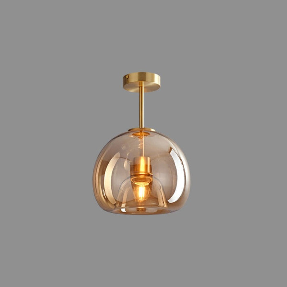 Plafonnier vintage en verre bullé | Ambré, Ø 25 cm, 2 hauteurs