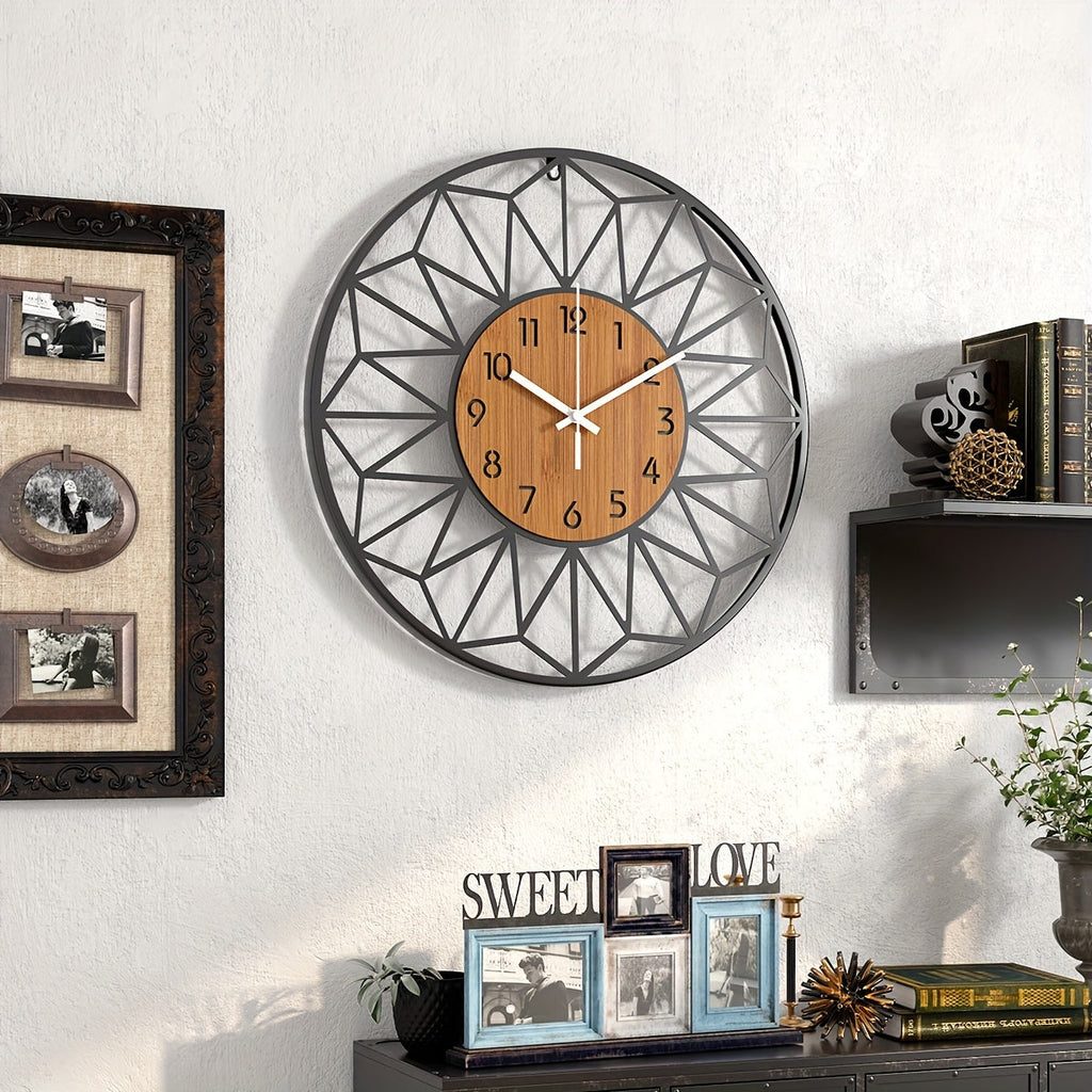 Horloge murale moderne | Cadran effet bois, 3 tailles