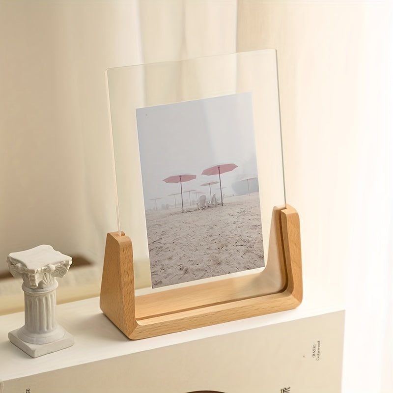 Cadre photo en U acrylique et bois | Format 6 pouces