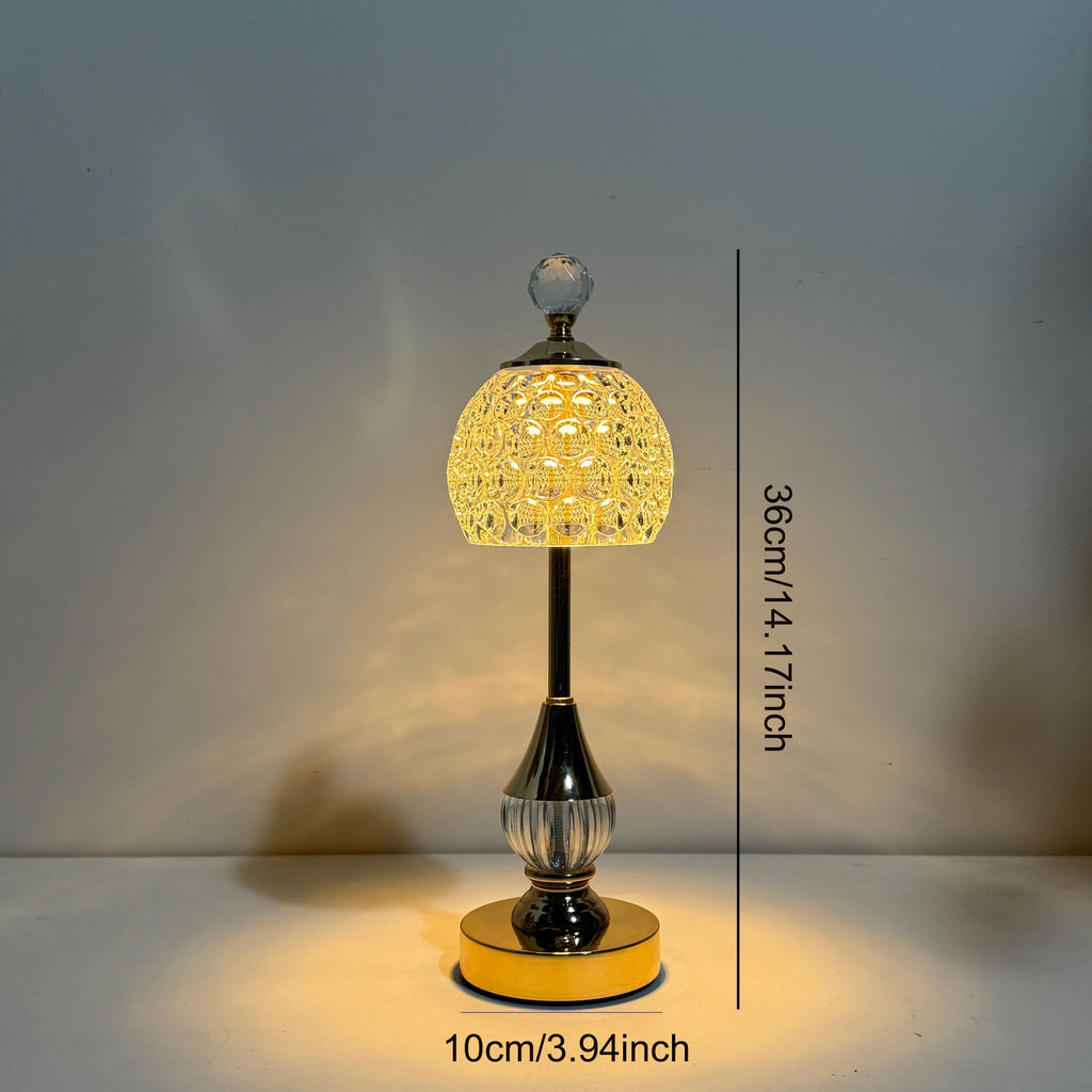 Lampe à poser tactile effet cristal | LED sans fil H 33,5 cm