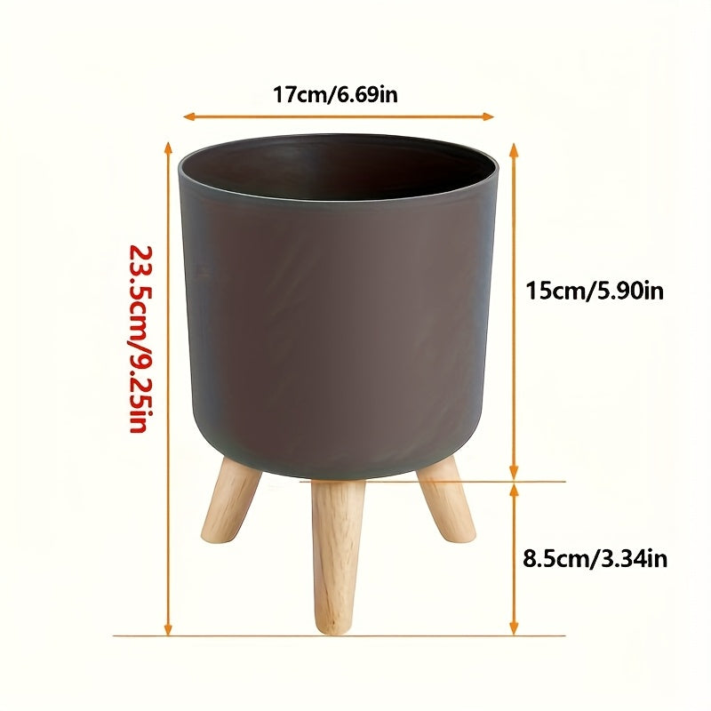 Cache-pot rond sur pieds en bois | 3 tailles, 2 coloris