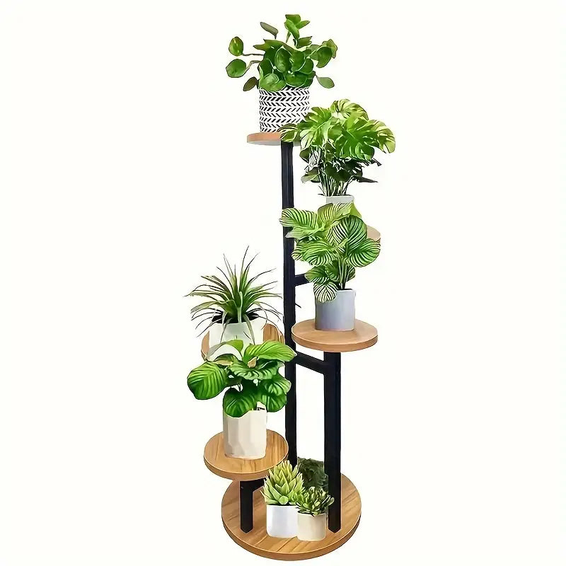 Verdura | Support à plantes rond 6 niveaux en bois massif