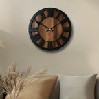 Horloge murale en bois vintage | Chiffres romains, 3 tailles