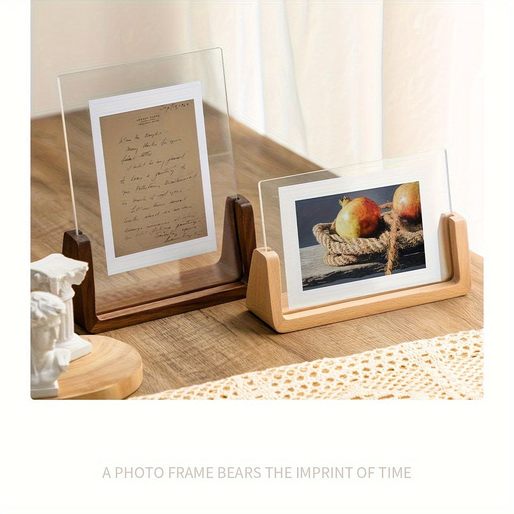 Cadre photo en U acrylique et bois | Format 6 pouces