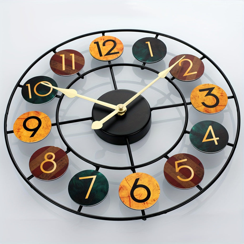 Horloge murale en métal coloré | Rétro en fer, Ø 37 cm