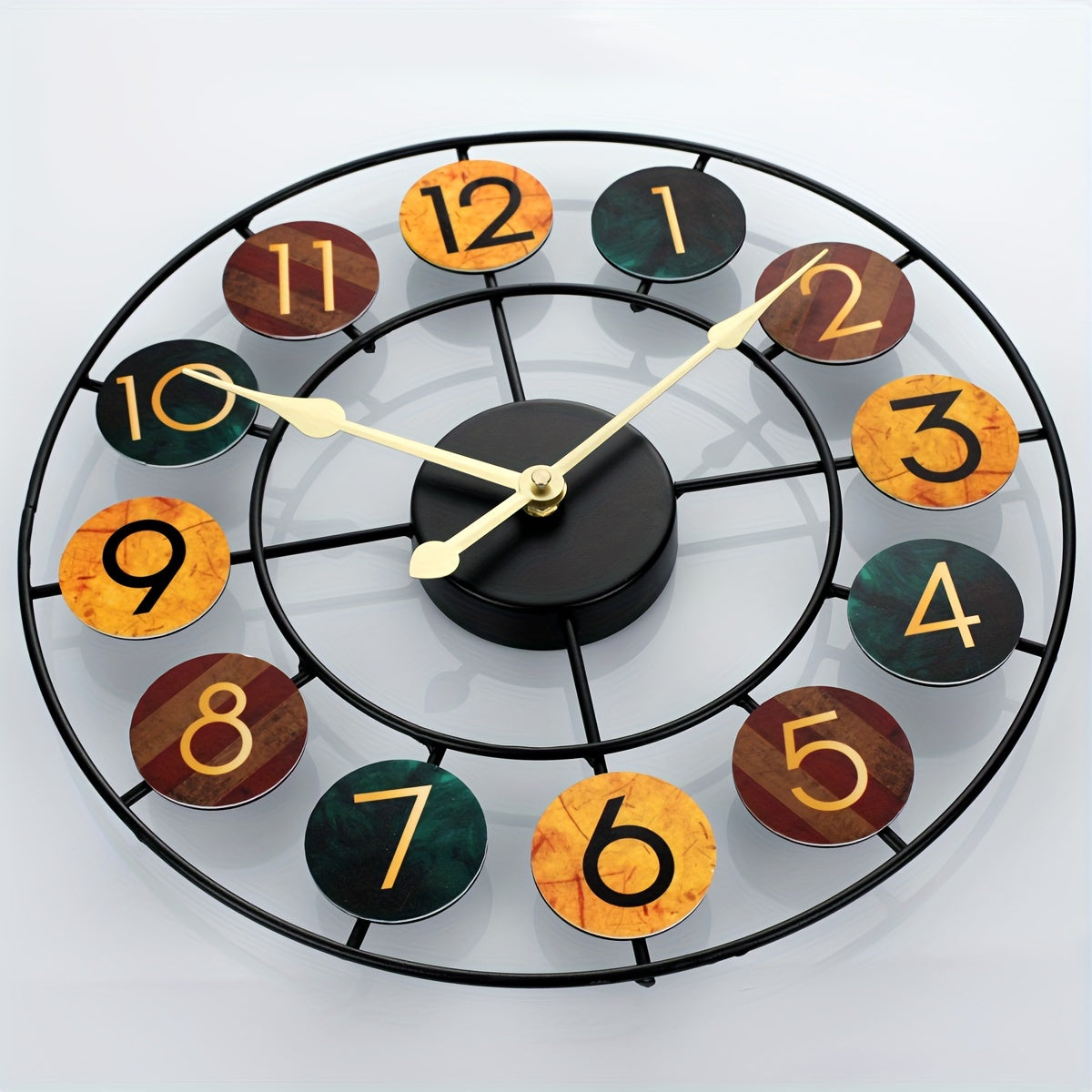 Horloge murale en métal coloré | Rétro en fer, Ø 37 cm