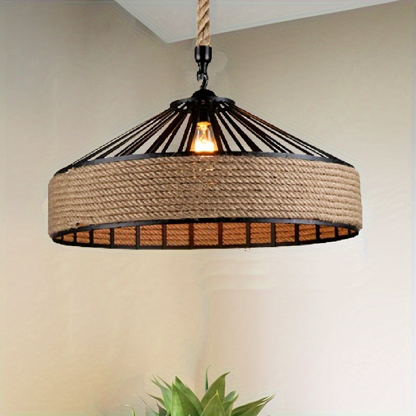 Suspension en corde de chanvre | Campagne vintage, Ø 30 cm