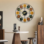 Horloge murale en métal coloré | Rétro en fer, Ø 37 cm
