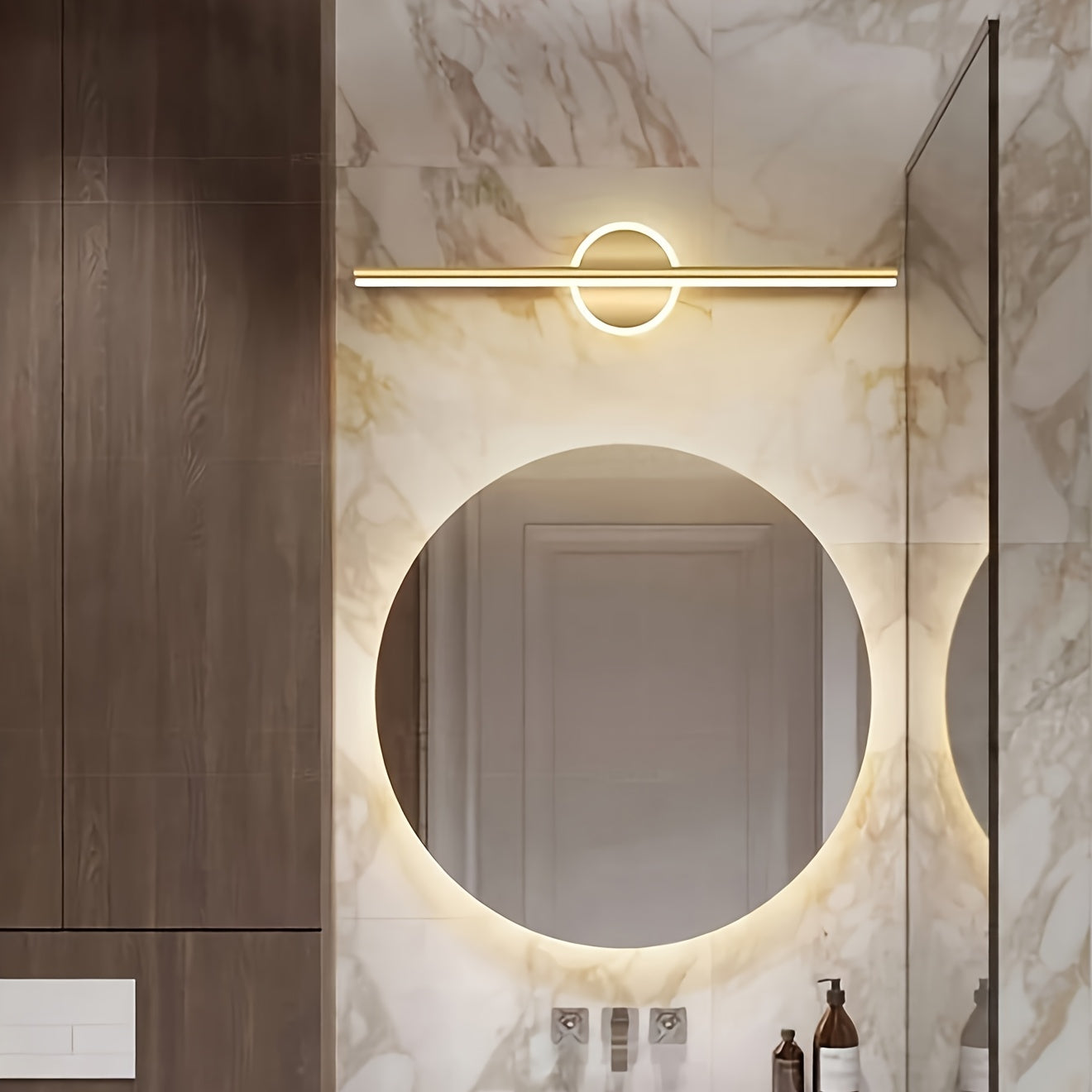 Applique LED pour miroir 60 cm | Barre linéaire noire ou dorée