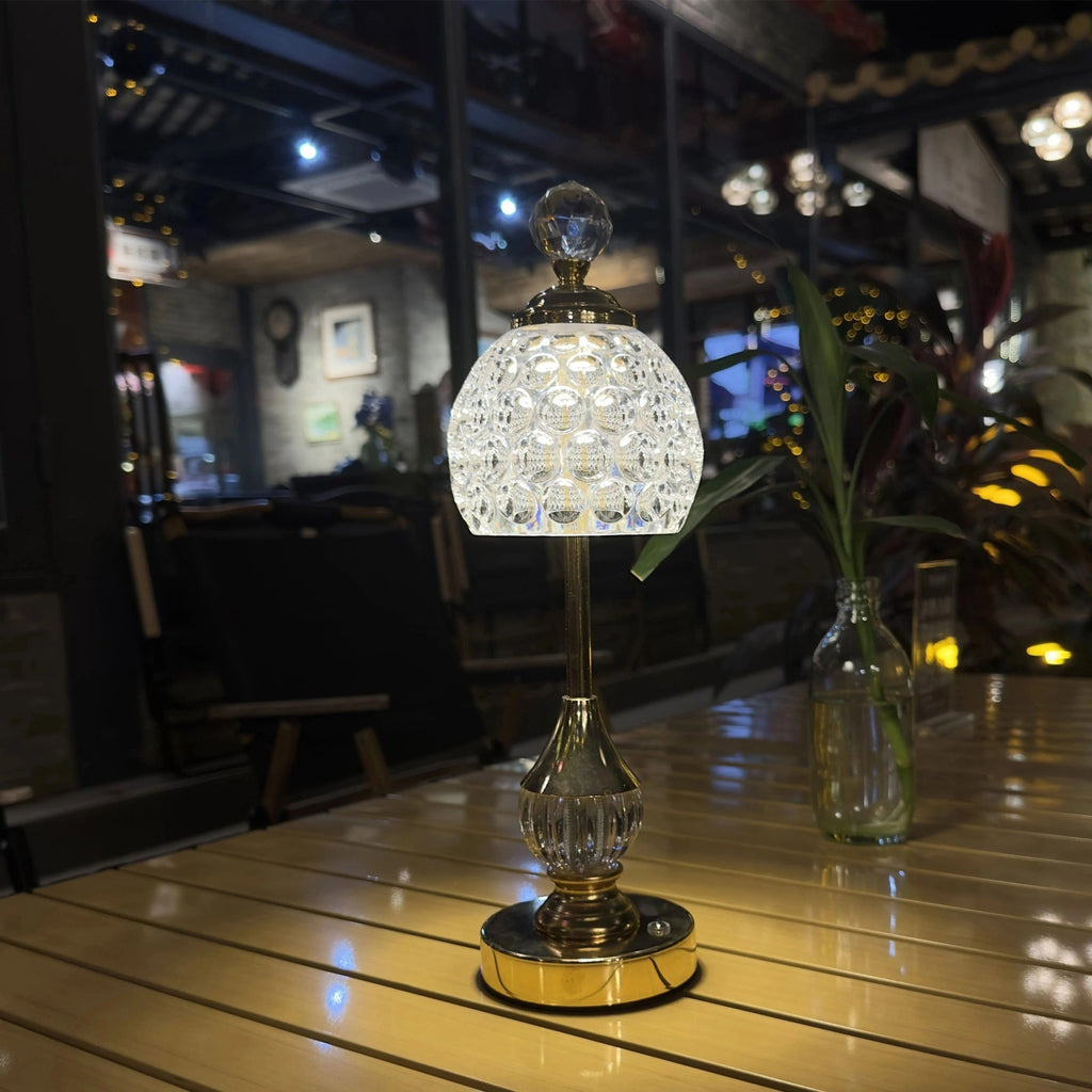 Lampe à poser tactile effet cristal | LED sans fil H 33,5 cm