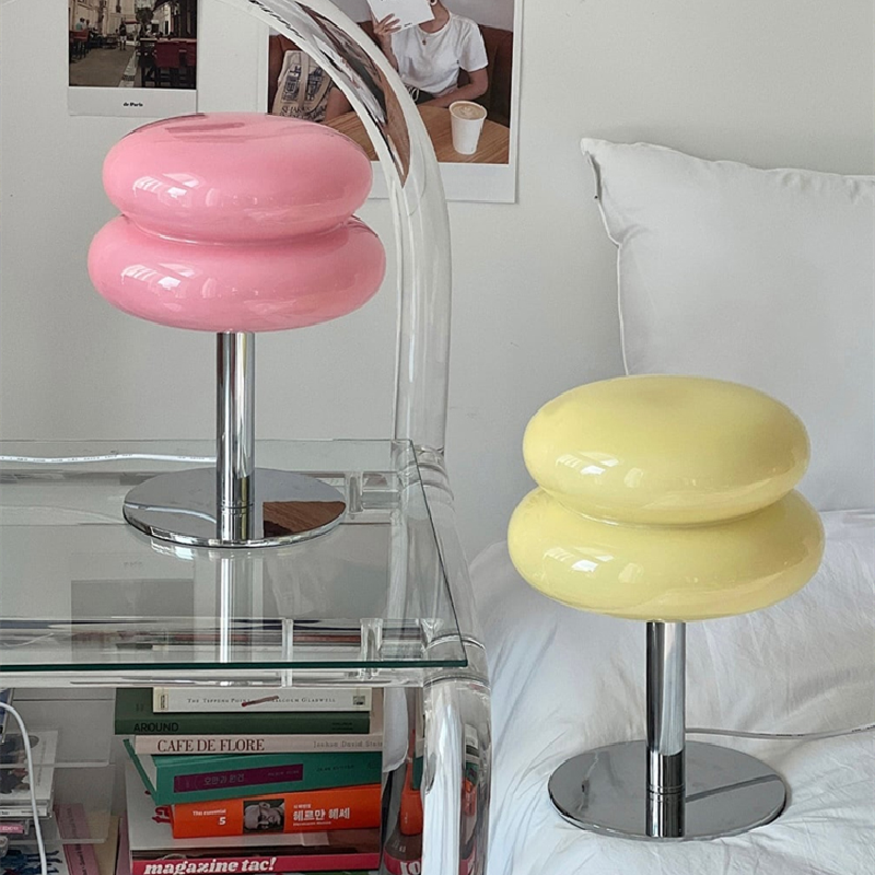 Lampe à poser en verre design italien | Dôme et pied chromé