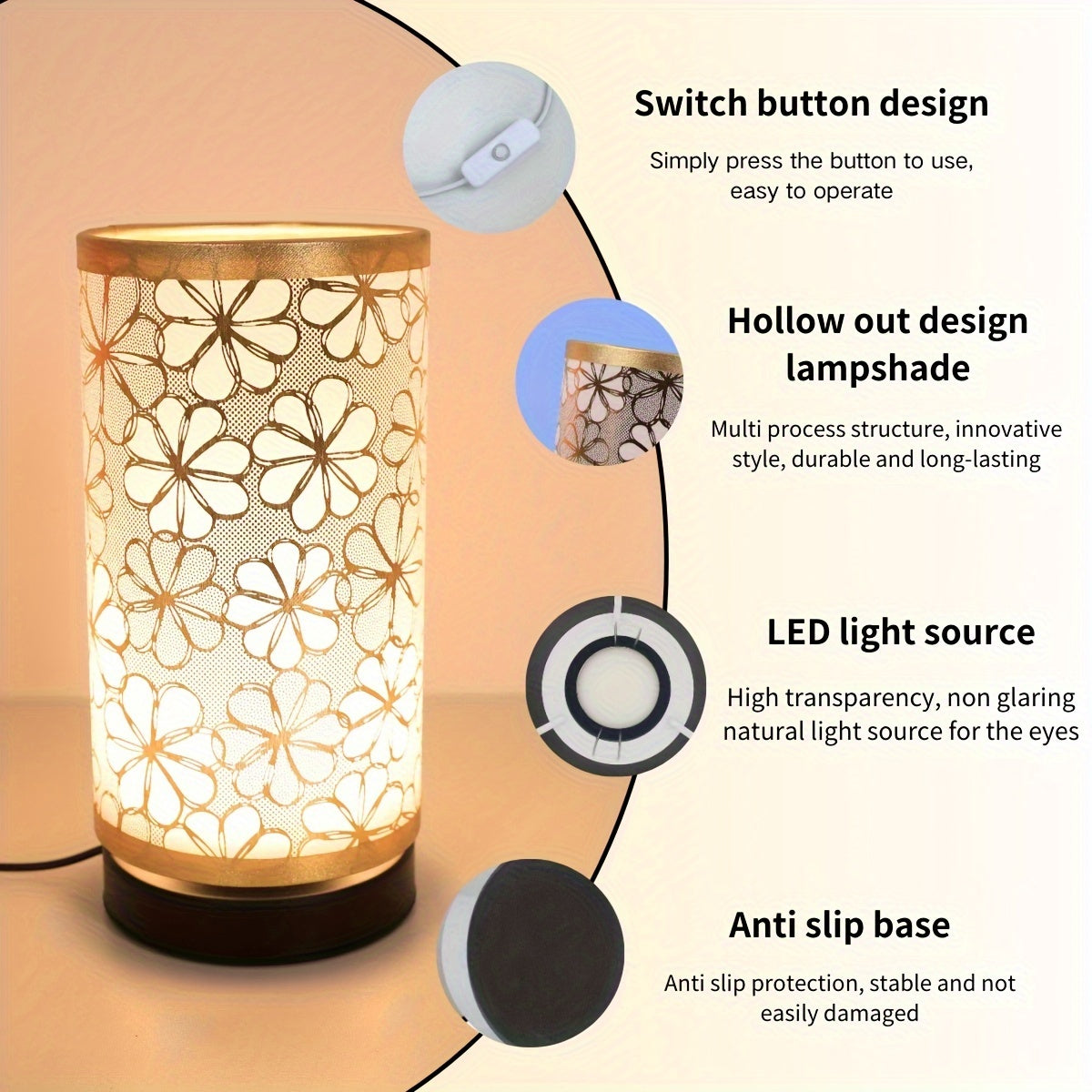 Lampe à poser florale USB | Lumière d’ambiance chaleureuse