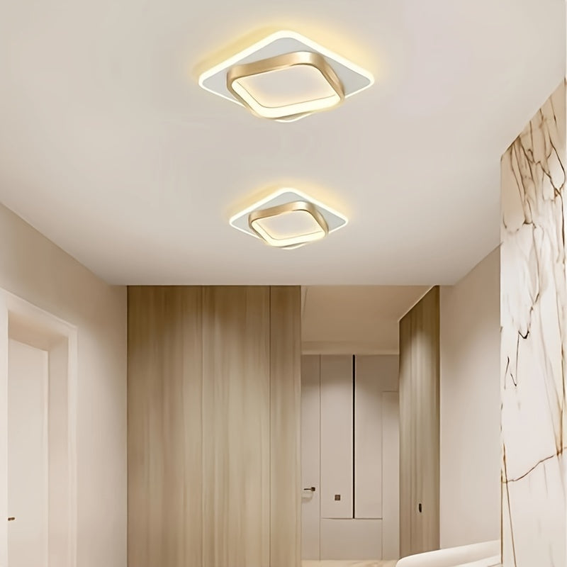 Plafonnier LED carré 24 cm | 22 W blanc chaud, profil 5 cm