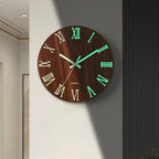 Horloge murale lumineuse en noyer | Quartz silencieux 30,5 cm