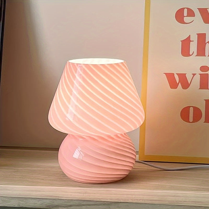 Lampe champignon en verre façon Murano | USB, H 18 cm