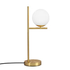 Lampe à poser dorée | Globe en verre blanc, 2 formats
