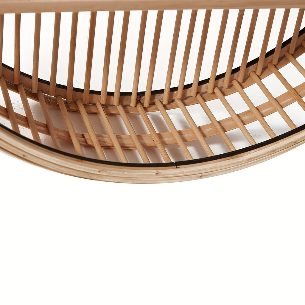Étagère murale ronde en bambou | Ø 50 cm, 2 niveaux