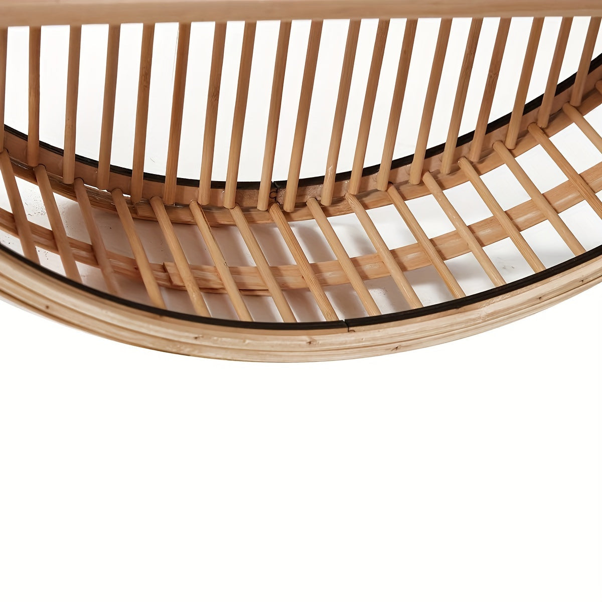 Étagère murale ronde en bambou | Ø 50 cm, 2 niveaux