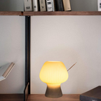 Lampe de chevet champignon | Verre nervuré vintage