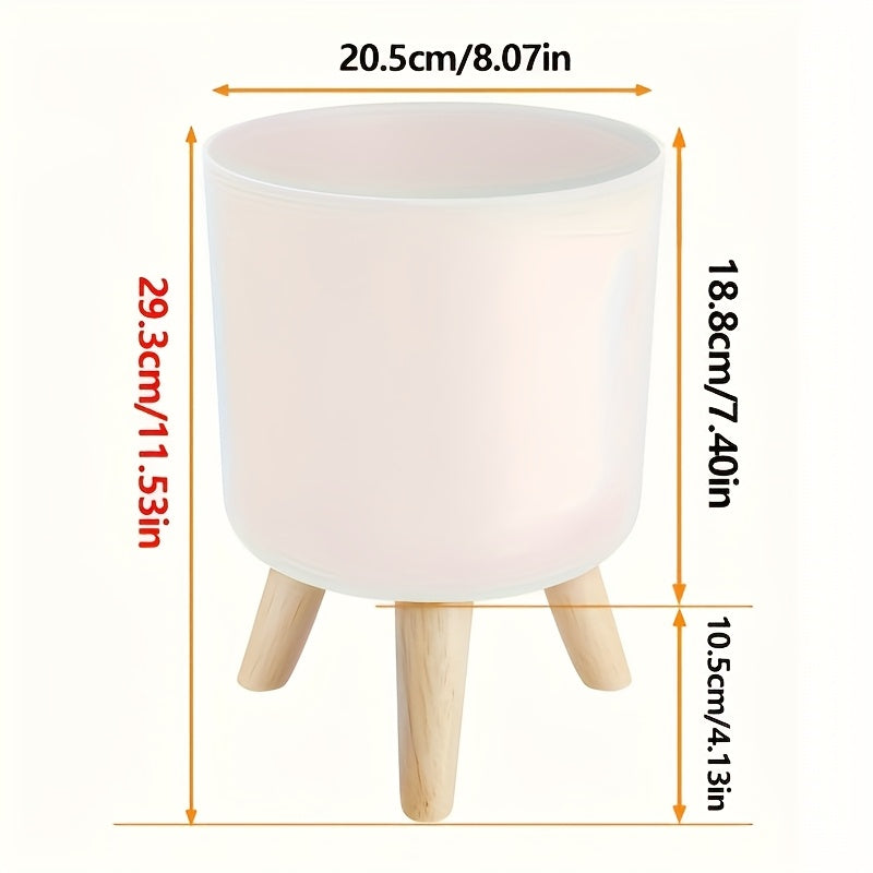 Cache-pot rond sur pieds en bois | 3 tailles, 2 coloris